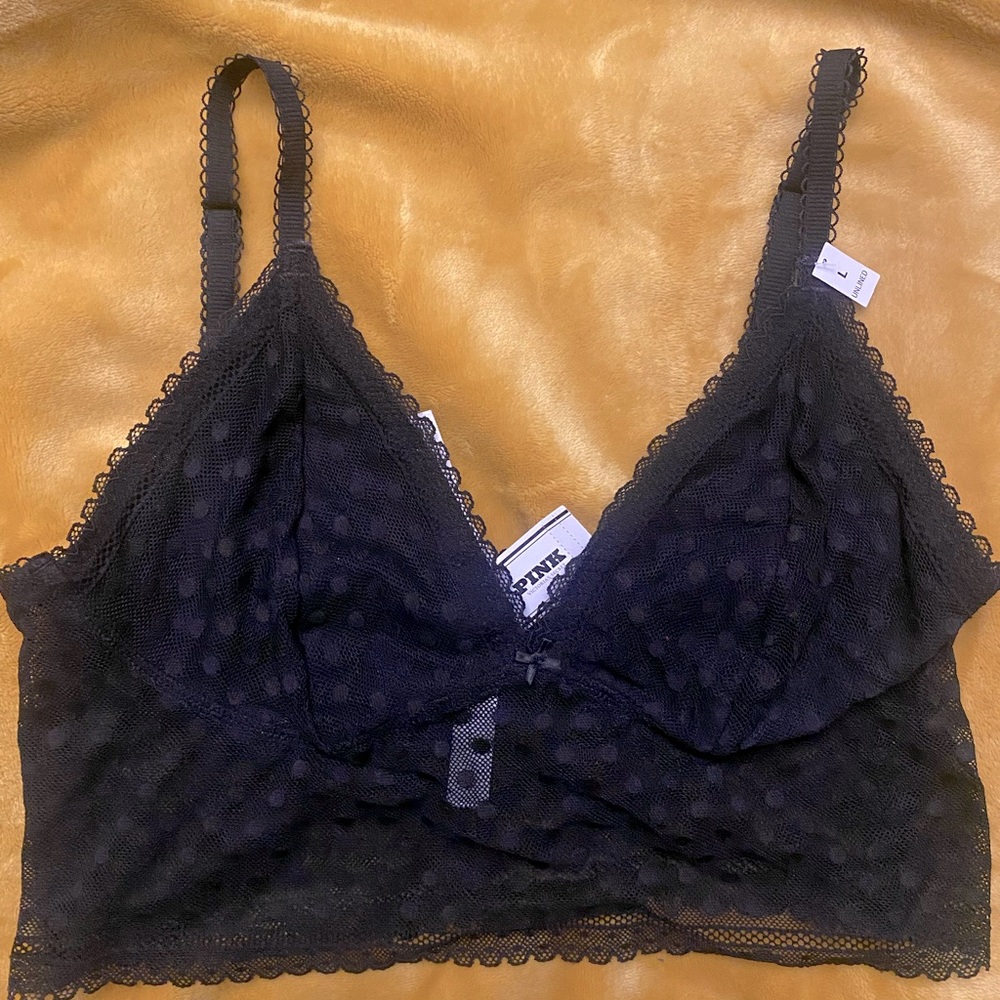 NWT VS/PINK Black Lace Bralette